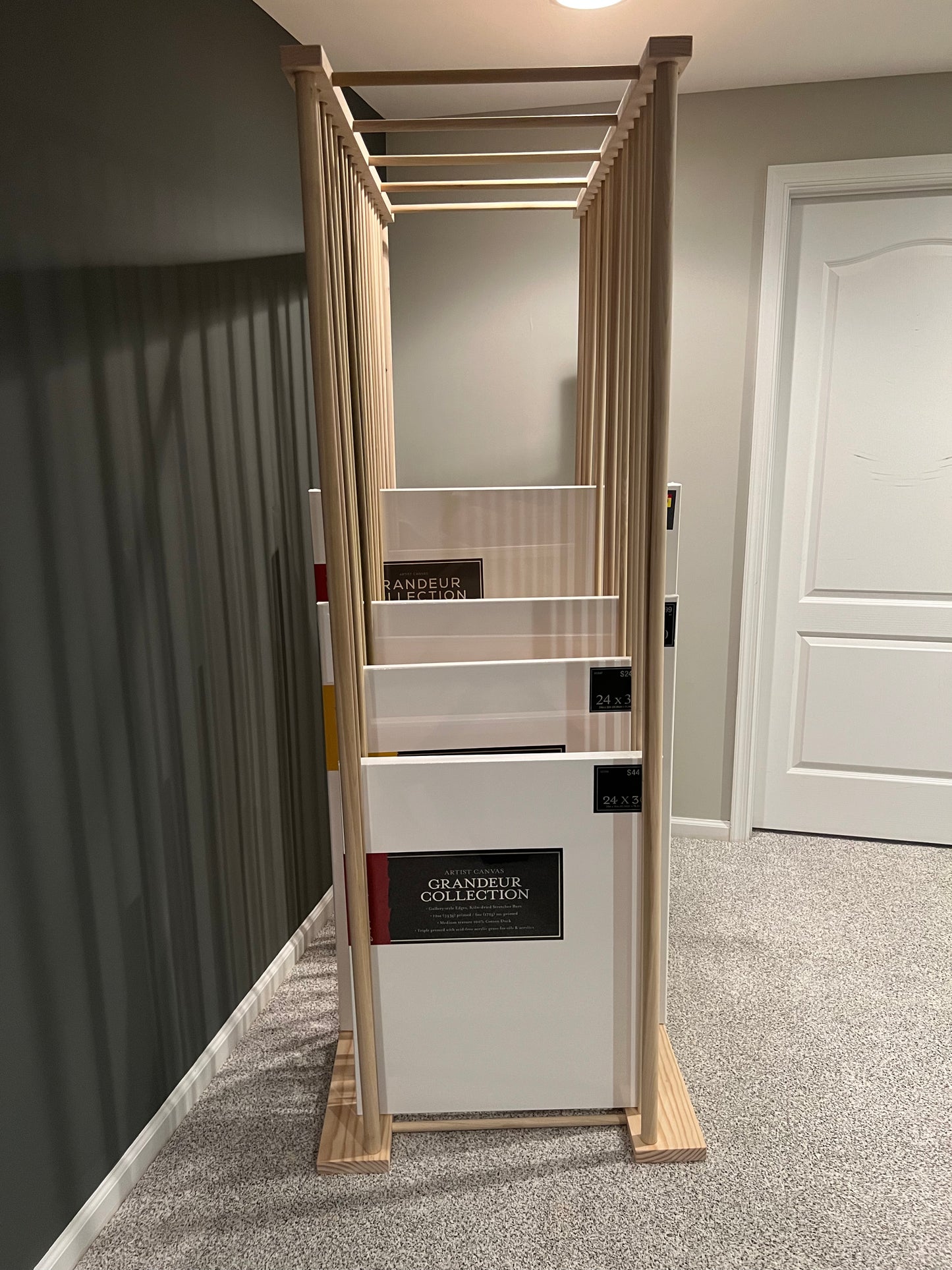 Enclosed Art Storage Rack / Art Storage Cart - Large Art Canvas Storage - Holds Large Canvas up to 72”