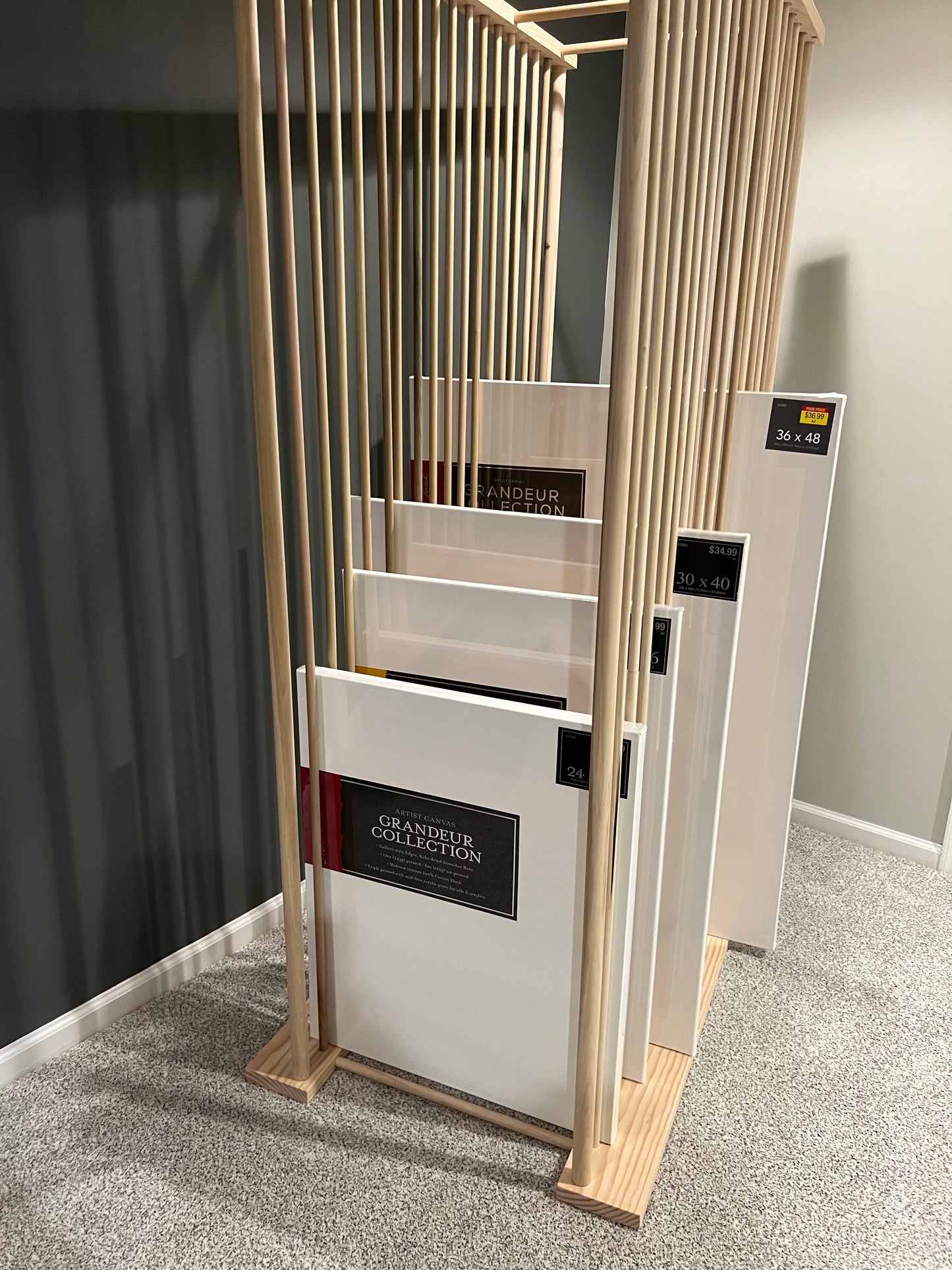 Enclosed Art Storage Rack / Art Storage Cart - Large Art Canvas Storage - Holds Large Canvas up to 72”
