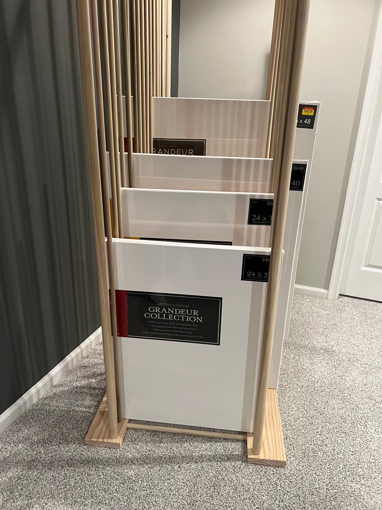 Enclosed Art Storage Rack / Art Storage Cart - Large Art Canvas Storage - Holds Large Canvas up to 72”