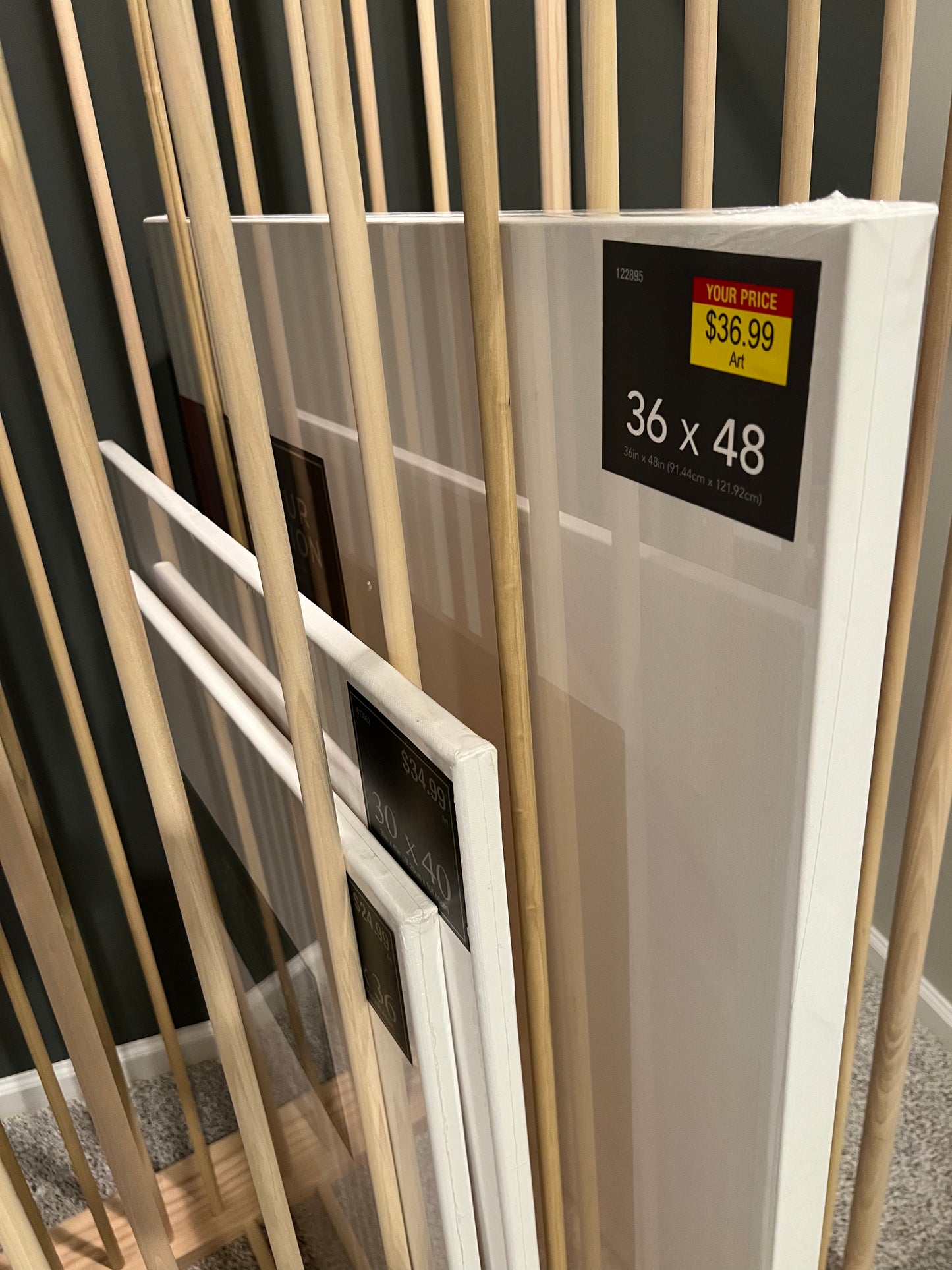 Enclosed Art Storage Rack / Art Storage Cart - Large Art Canvas Storage - Holds Large Canvas up to 72”