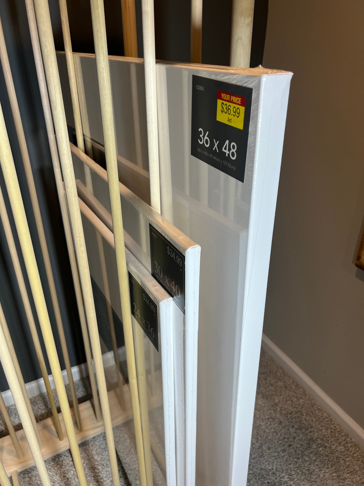 Large Art Canvas Storage - 36” Long Enclosed Art Storage Rack / Art Storage Cart - Options to hold Large Canvas up to 60” or 72”