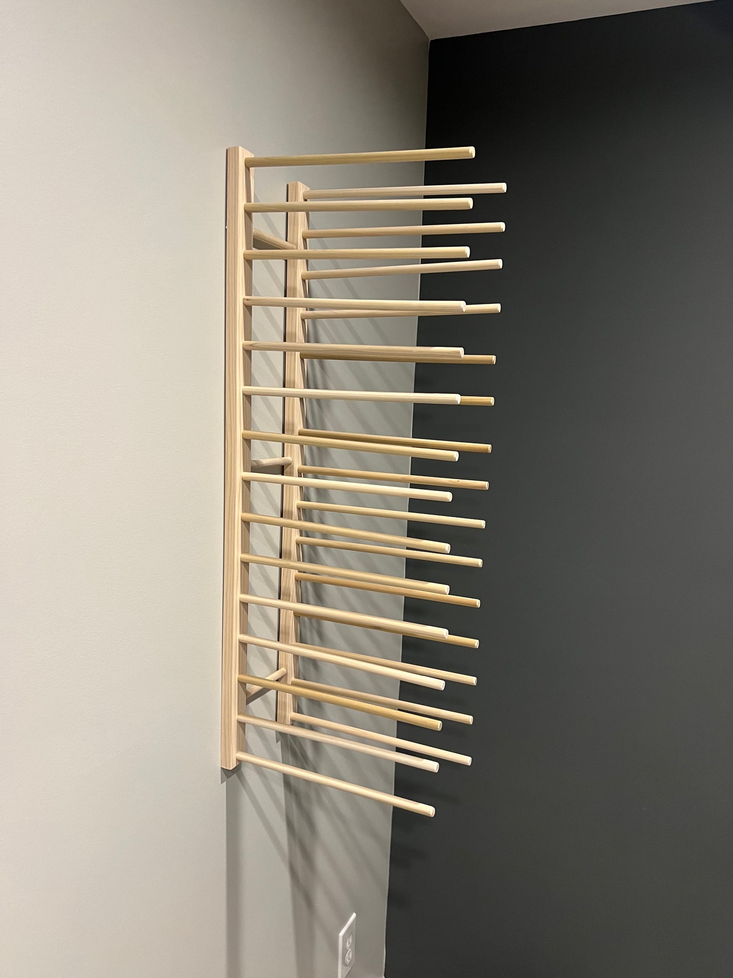 Wall Mount Art Storage/Drying Rack - 36" x 8" with 12" dowels