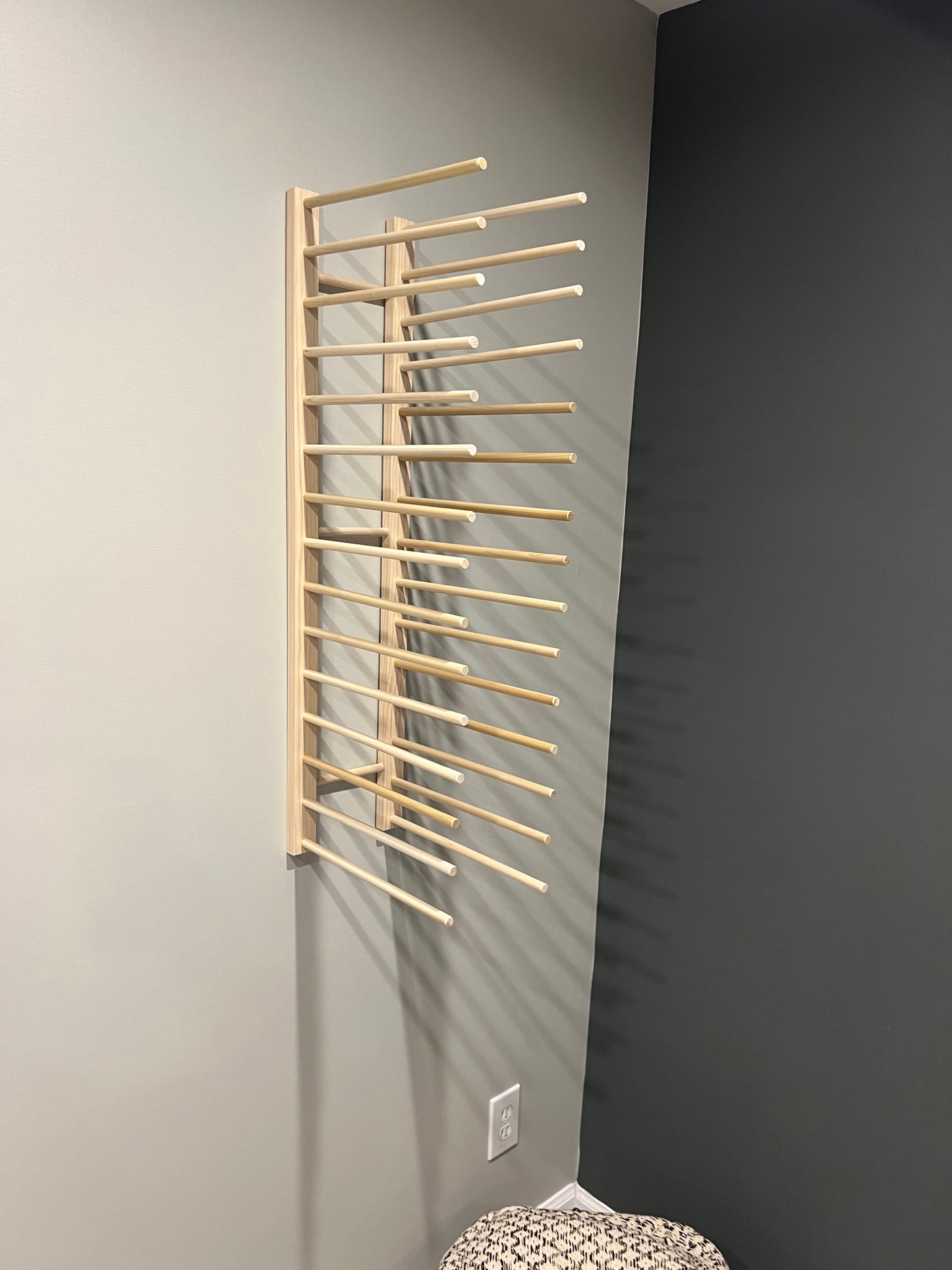Wall Mount Art Storage/Drying Rack - 36" x 8" with 12" dowels
