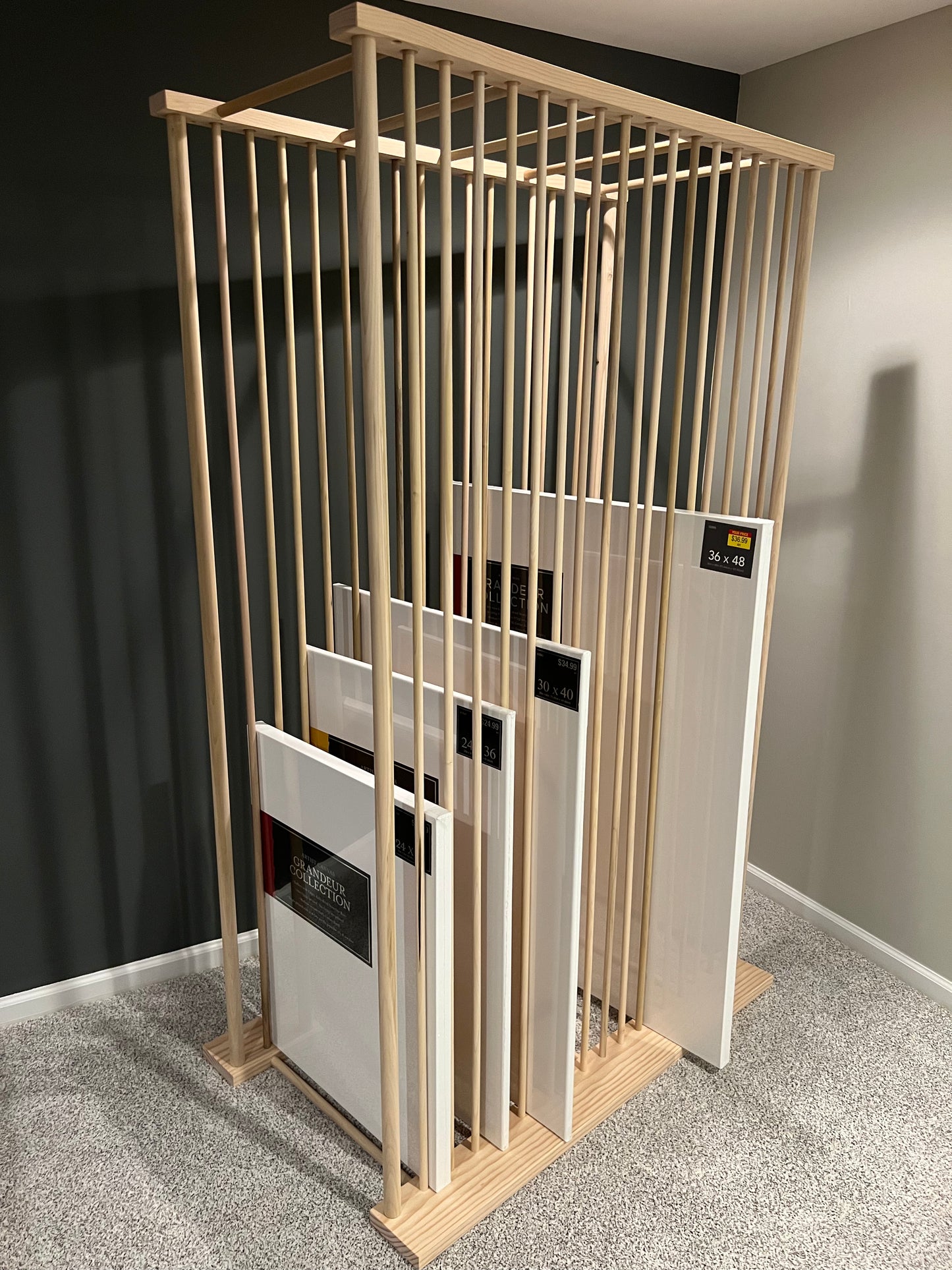 Enclosed Art Storage Rack / Art Storage Cart - Large Art Canvas Storage - Holds Large Canvas up to 72”