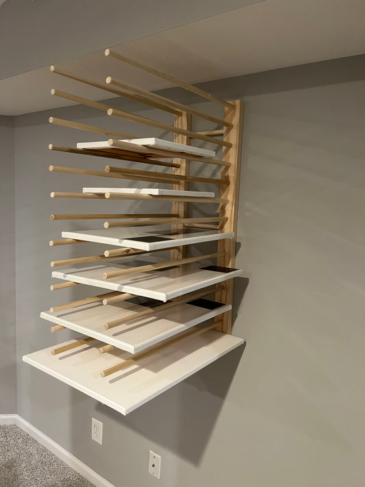 Heavier Duty Wall Mount Art Storage/Drying Rack