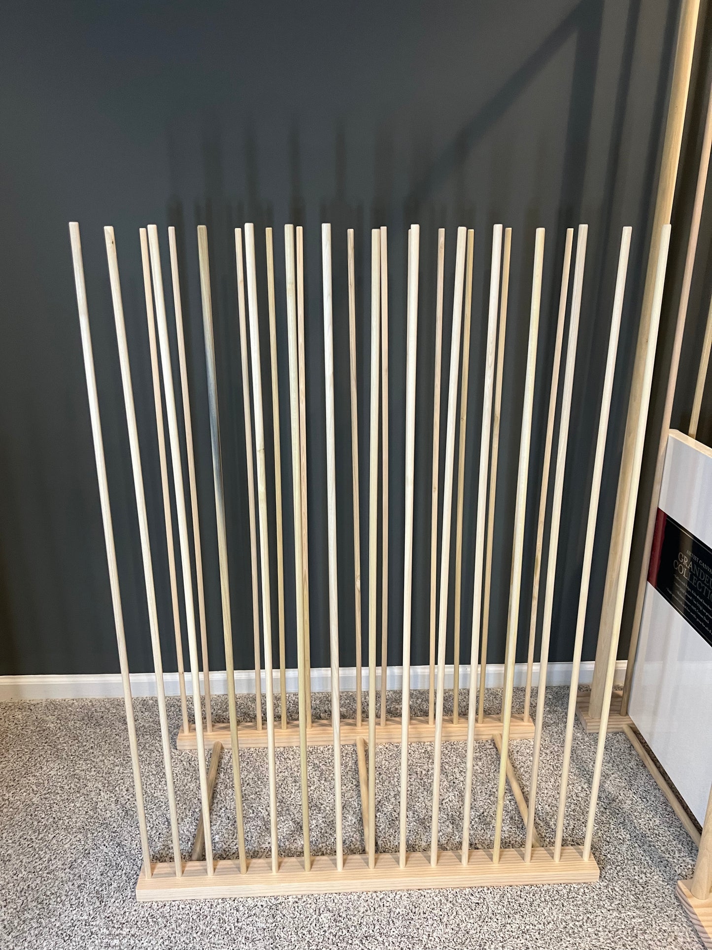 Large Canvas Art Storage Rack - 36" long x 20”wide with 48" tall dowels - up to 48” Canvas