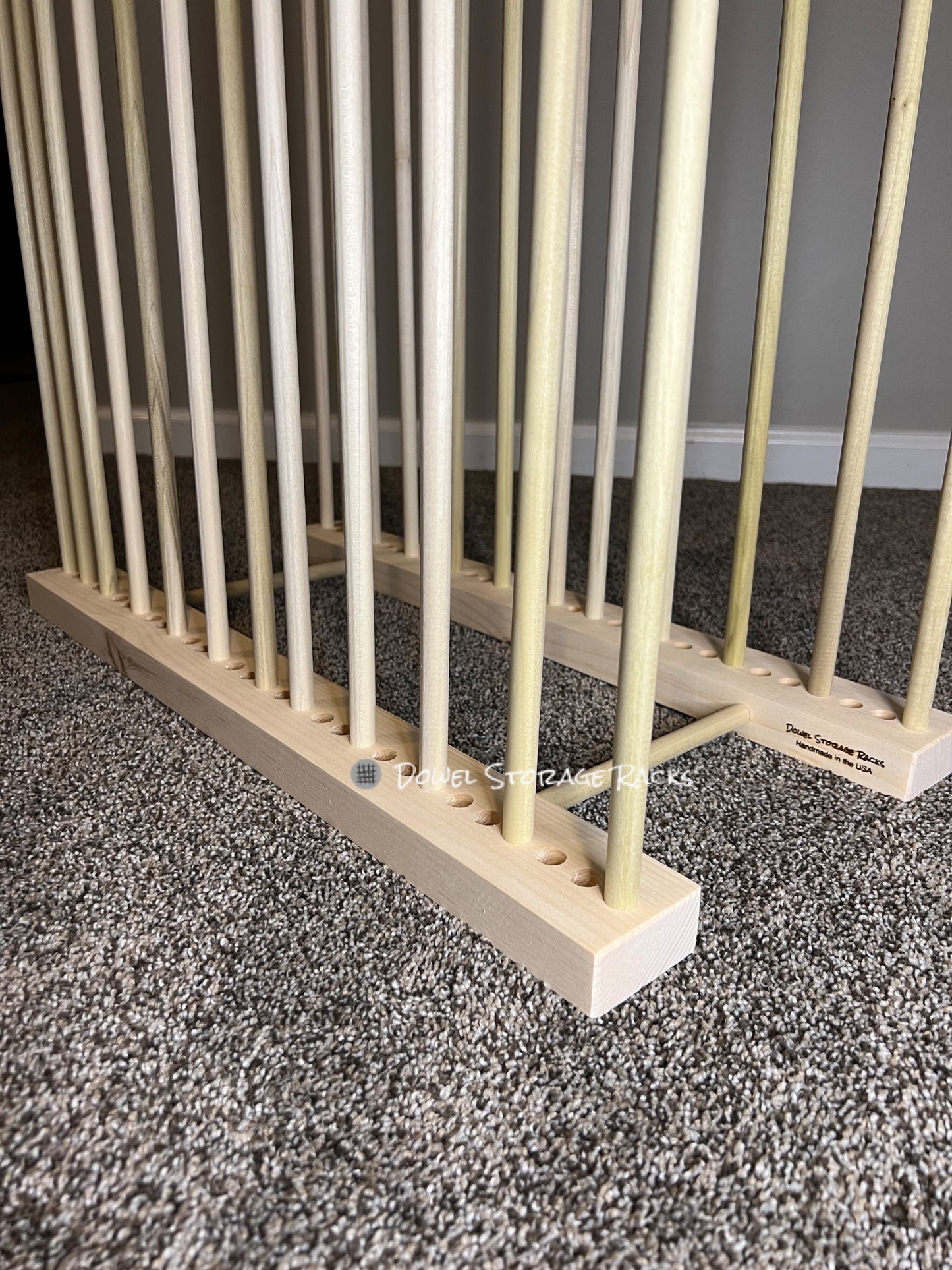 Adjustable Art Storage Rack - 24” long x 11” wide with 24” tall dowels - Art Canvas Storage