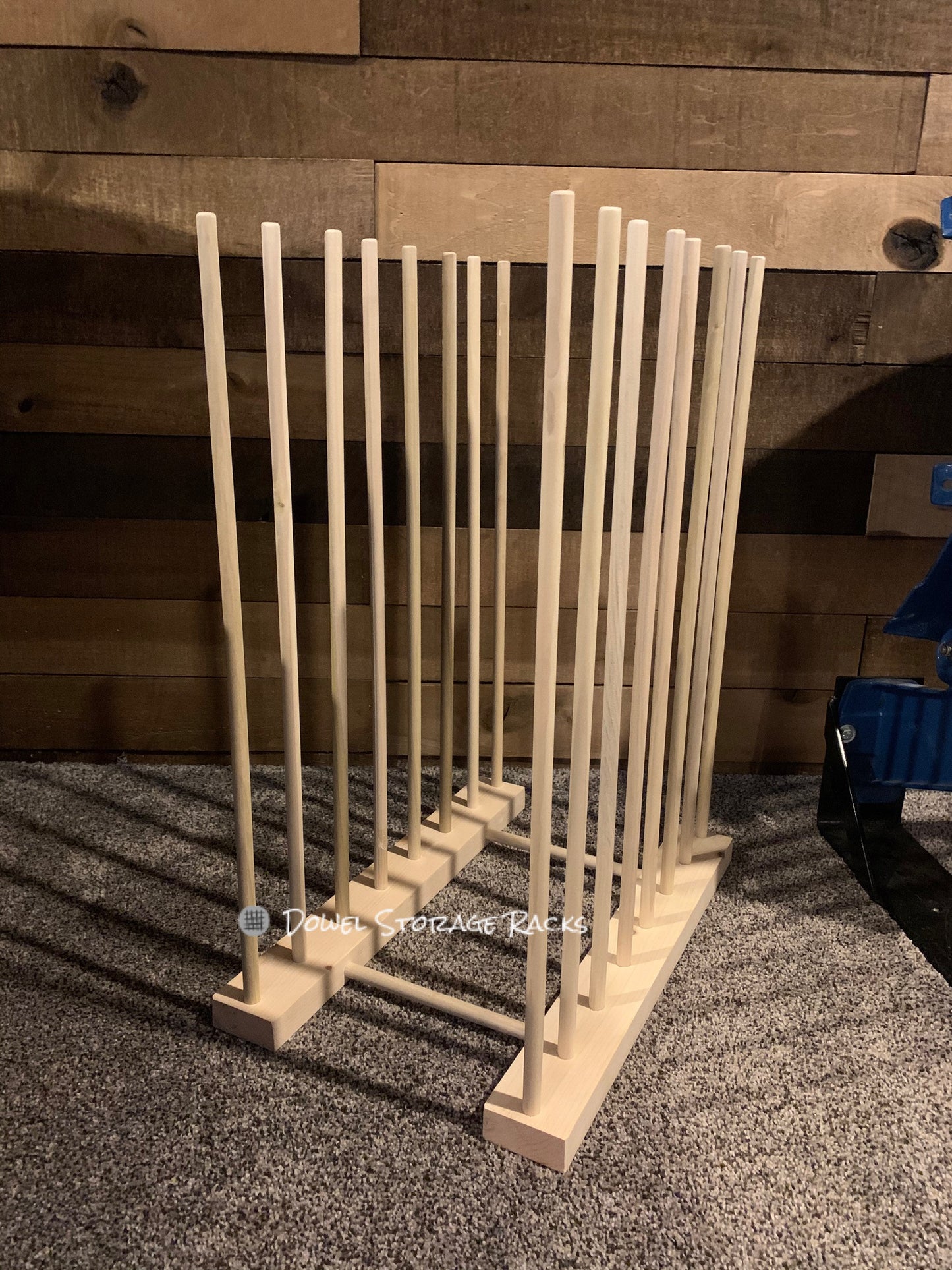 Art Storage Rack with 24” Tall Dowels - Optional Locking Caster Wheels - For Framed Art, Picture Frame, Canvas Pictures, Paintings