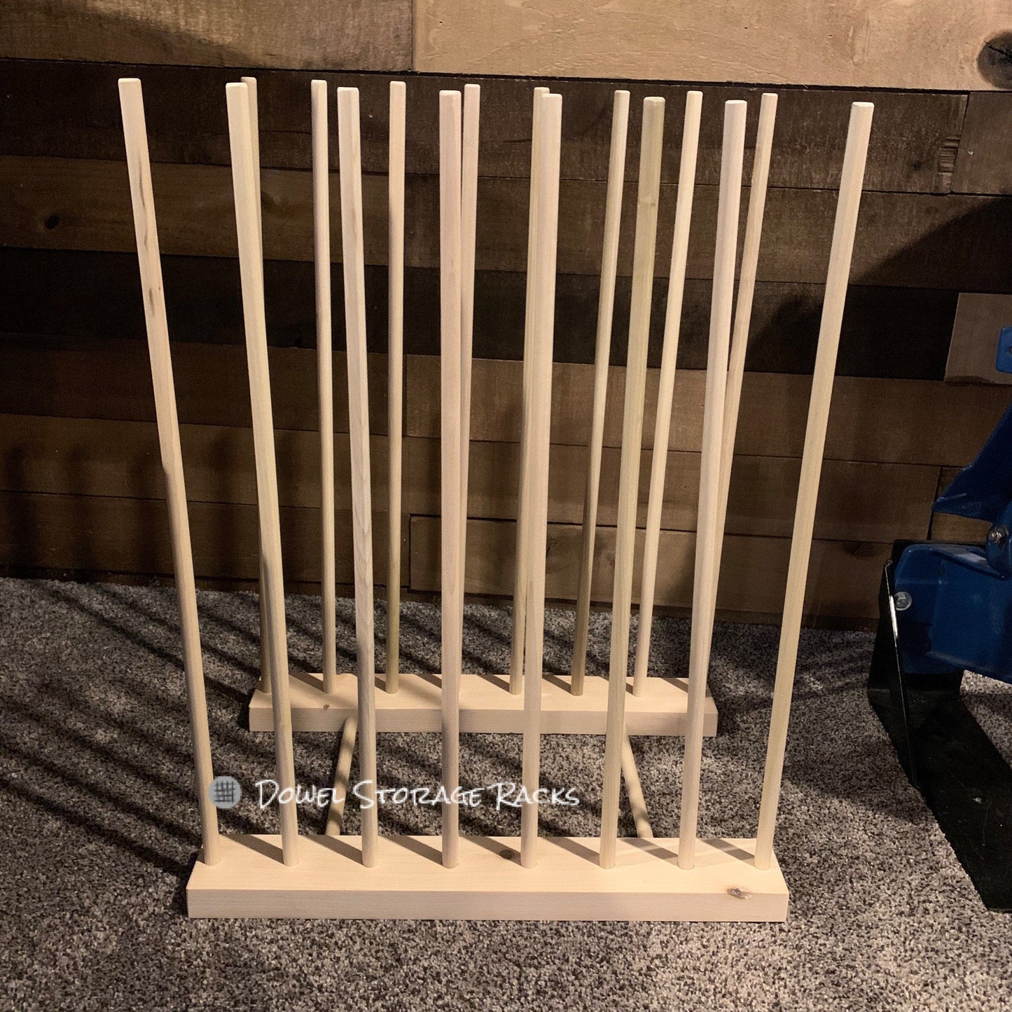 Art Storage Rack with 24” Tall Dowels - Optional Locking Caster Wheels - For Framed Art, Picture Frame, Canvas Pictures, Paintings