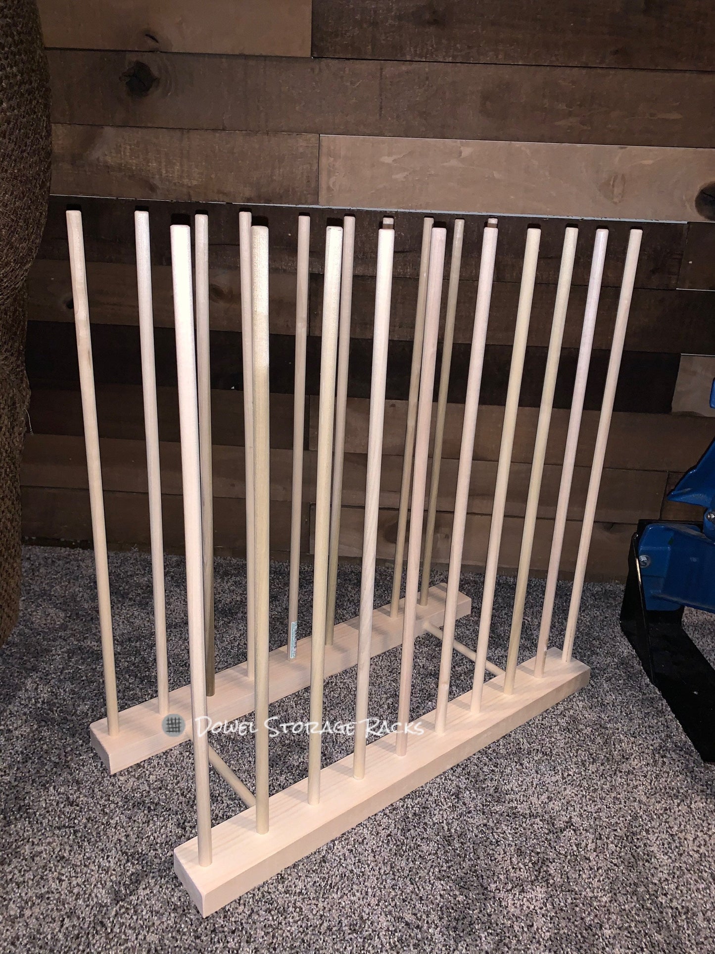 Art Storage Rack with 24” Tall Dowels - Optional Locking Caster Wheels - For Framed Art, Picture Frame, Canvas Pictures, Paintings