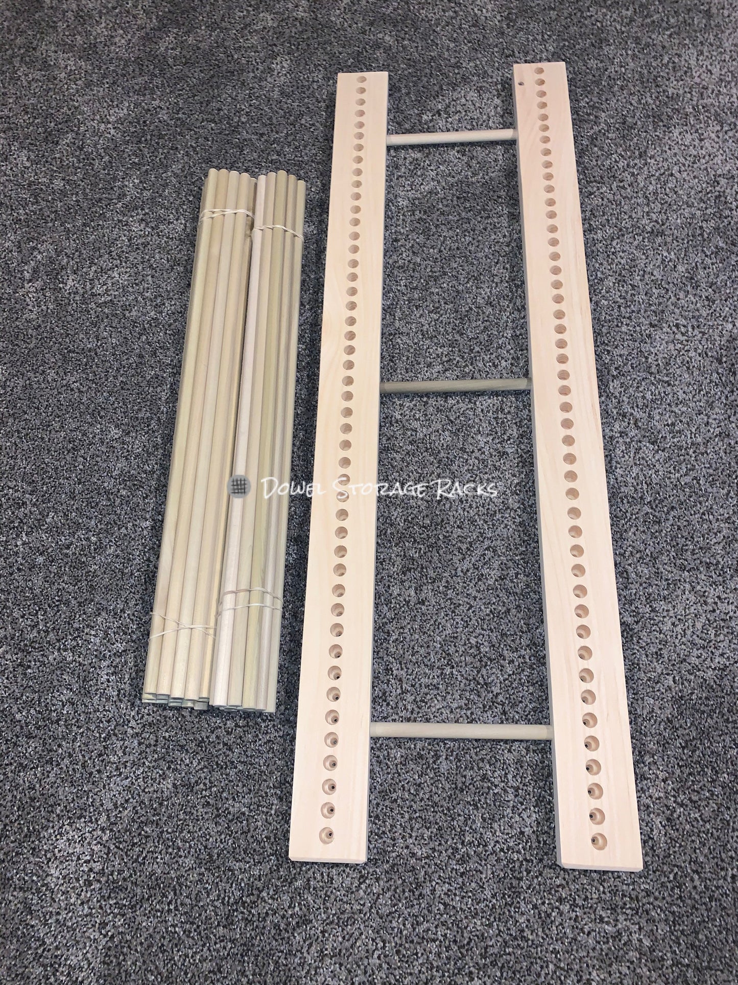 Adjustable Art Storage Rack - For Framed Art, Picture Frame, Canvas Pictures - 24” tall dowels