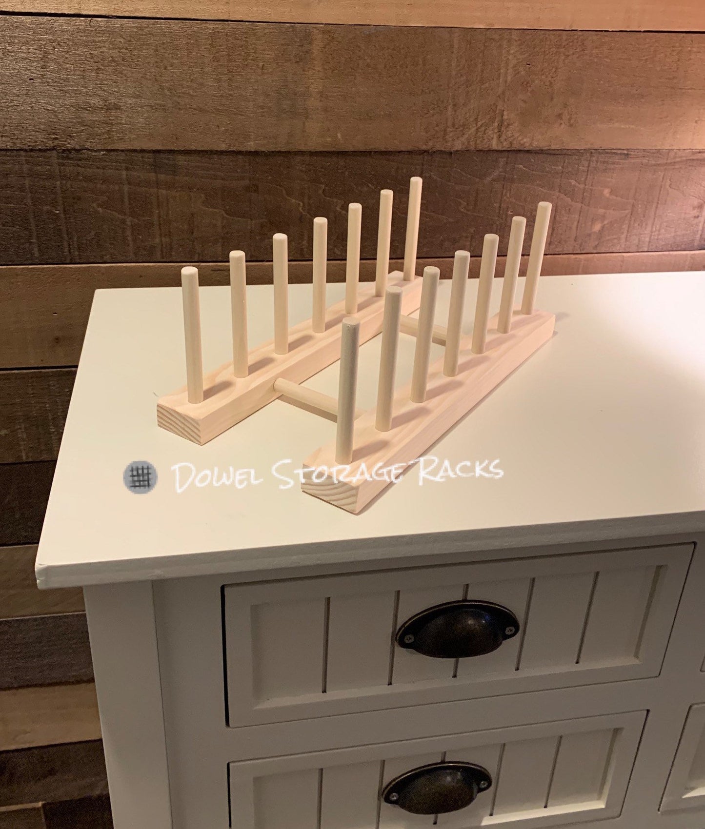 Small Wooden Dowel Storage Rack - Framed Art, Picture Frame, Plate Rack, Display