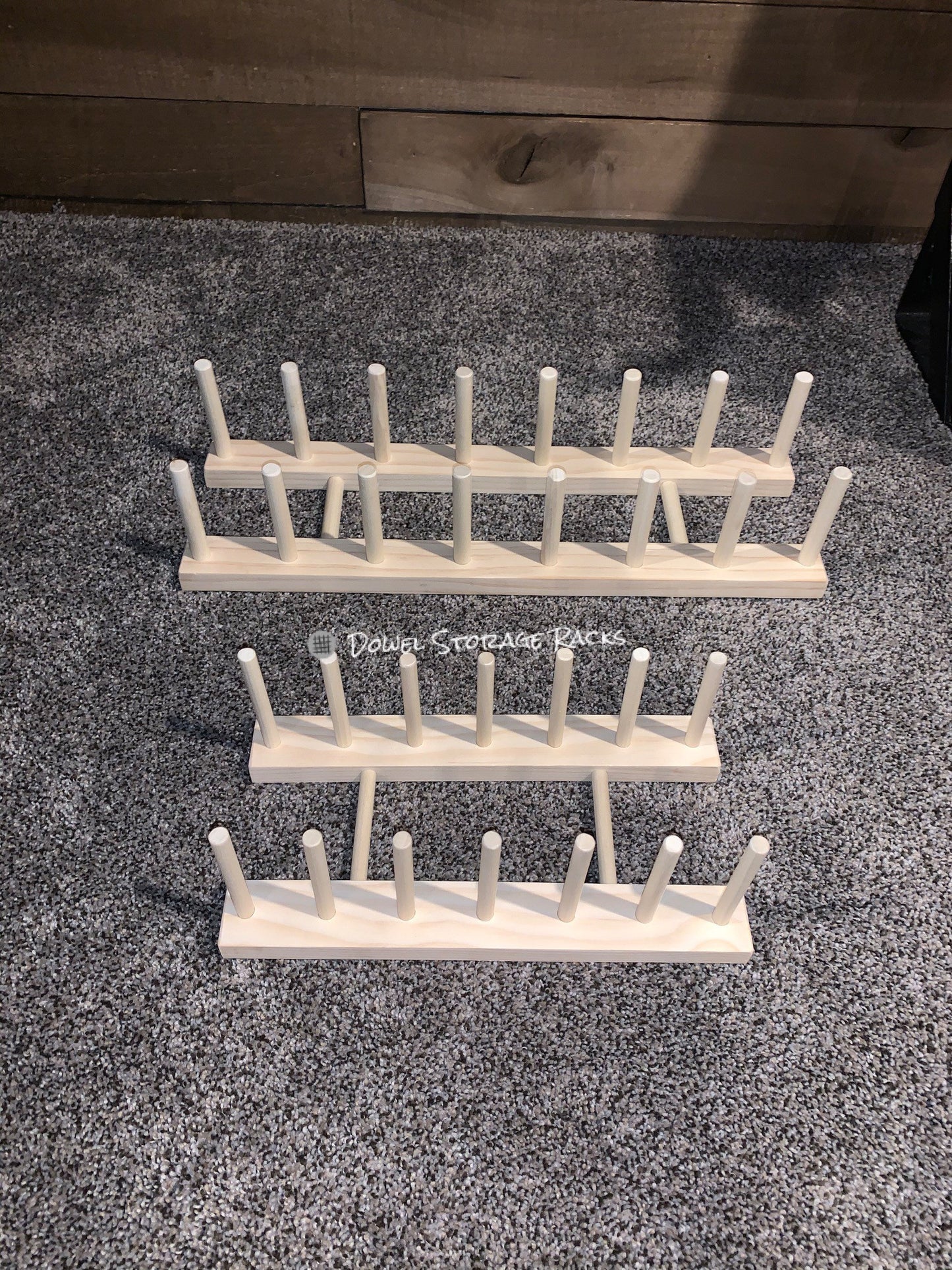 Small Wooden Dowel Storage Rack - Framed Art, Picture Frame, Plate Rack, Display