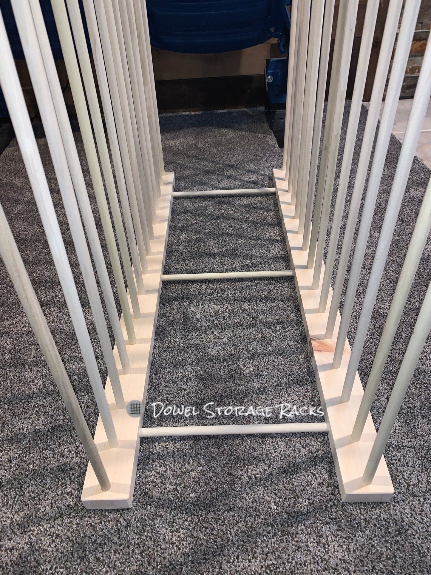 Art Storage Rack - 36” long x 16” wide base w/ 30” tall dowels