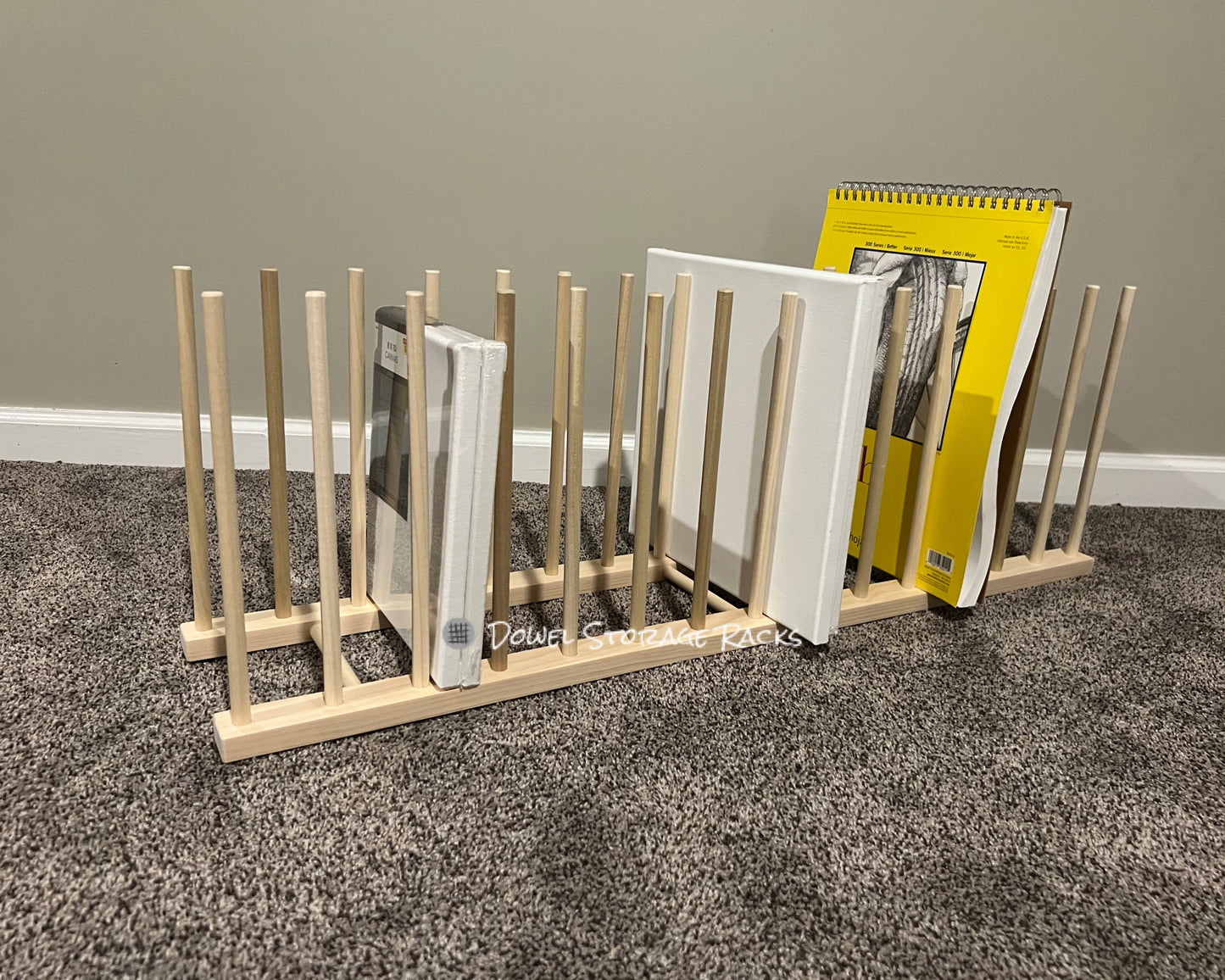 36” Long x 8” Wide Art Storage Rack- Two Height Options available - 12” or 18” tall