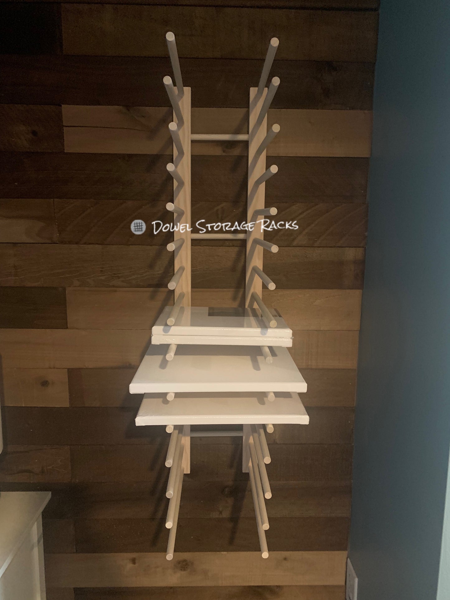 Wall Mount Art Storage/Drying Rack - 36" x 8" with 12" dowels