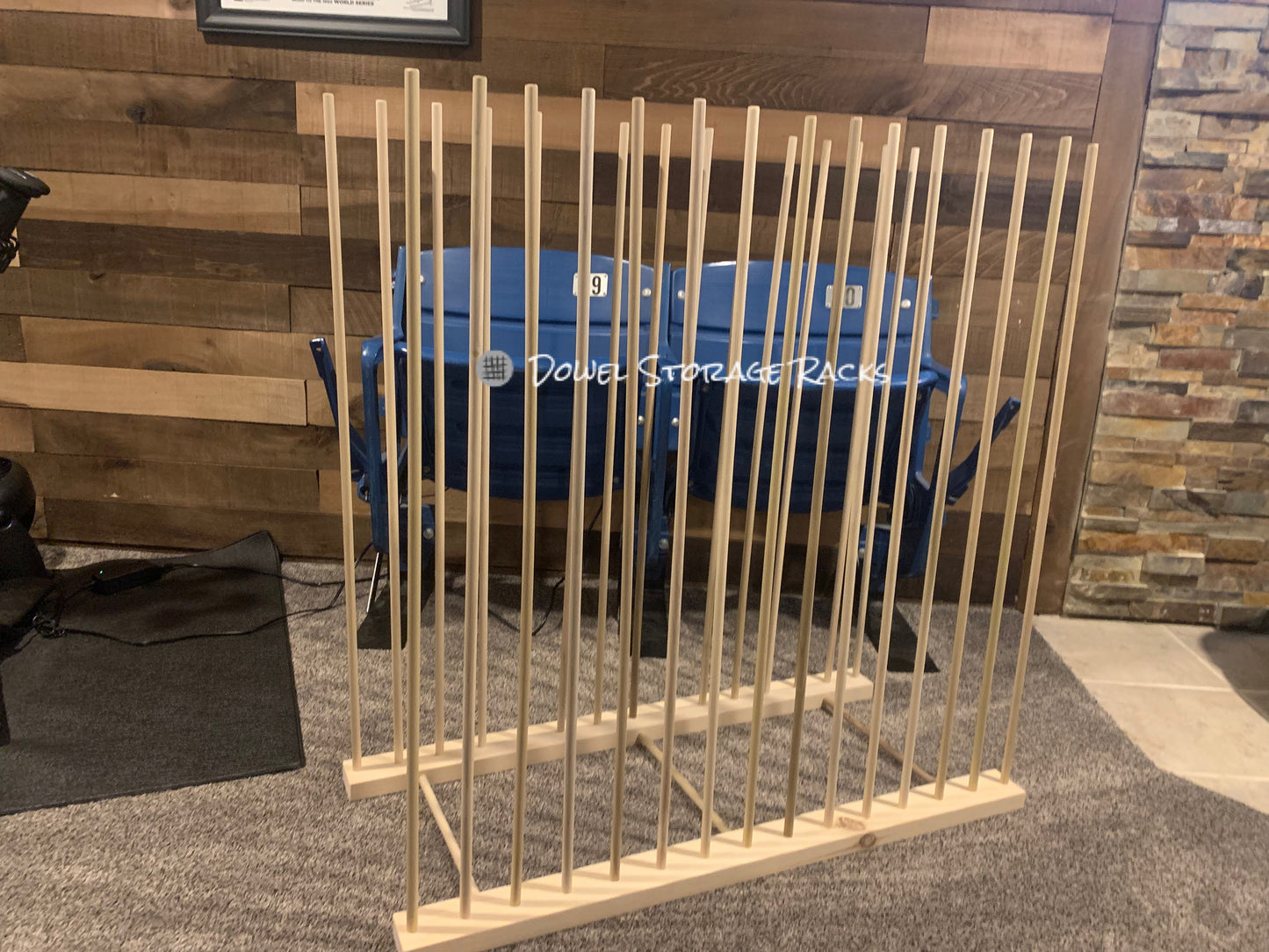 Art Storage Rack - 36" long x 18" wide with 36" tall dowels