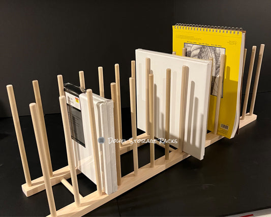 36” Long x 8” Wide Art Storage Rack- Two Height Options available - 12” or 18” tall