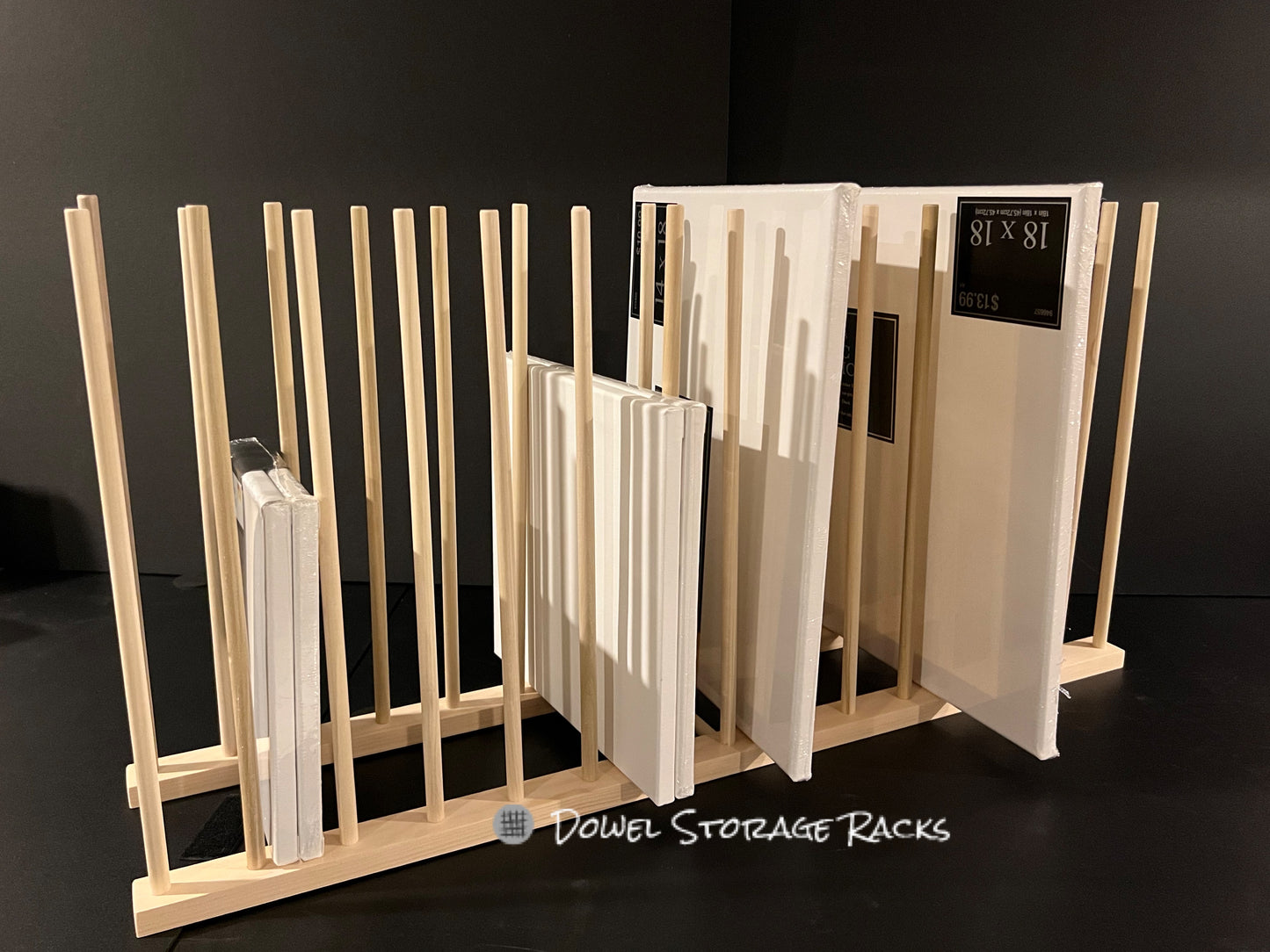 36” Long x 8” Wide Art Storage Rack- Two Height Options available - 12” or 18” tall