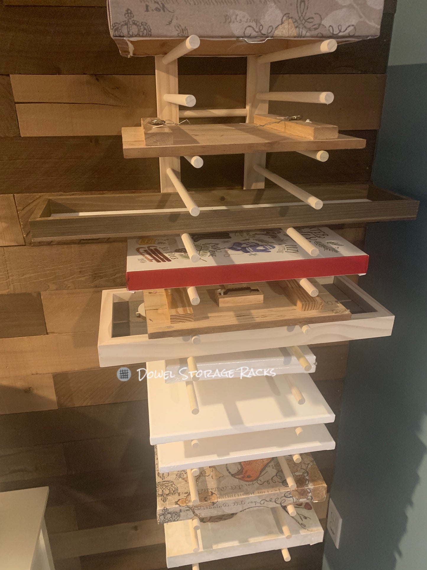 Wall Mount Art Storage/Drying Rack - 36" x 8" with 12" dowels