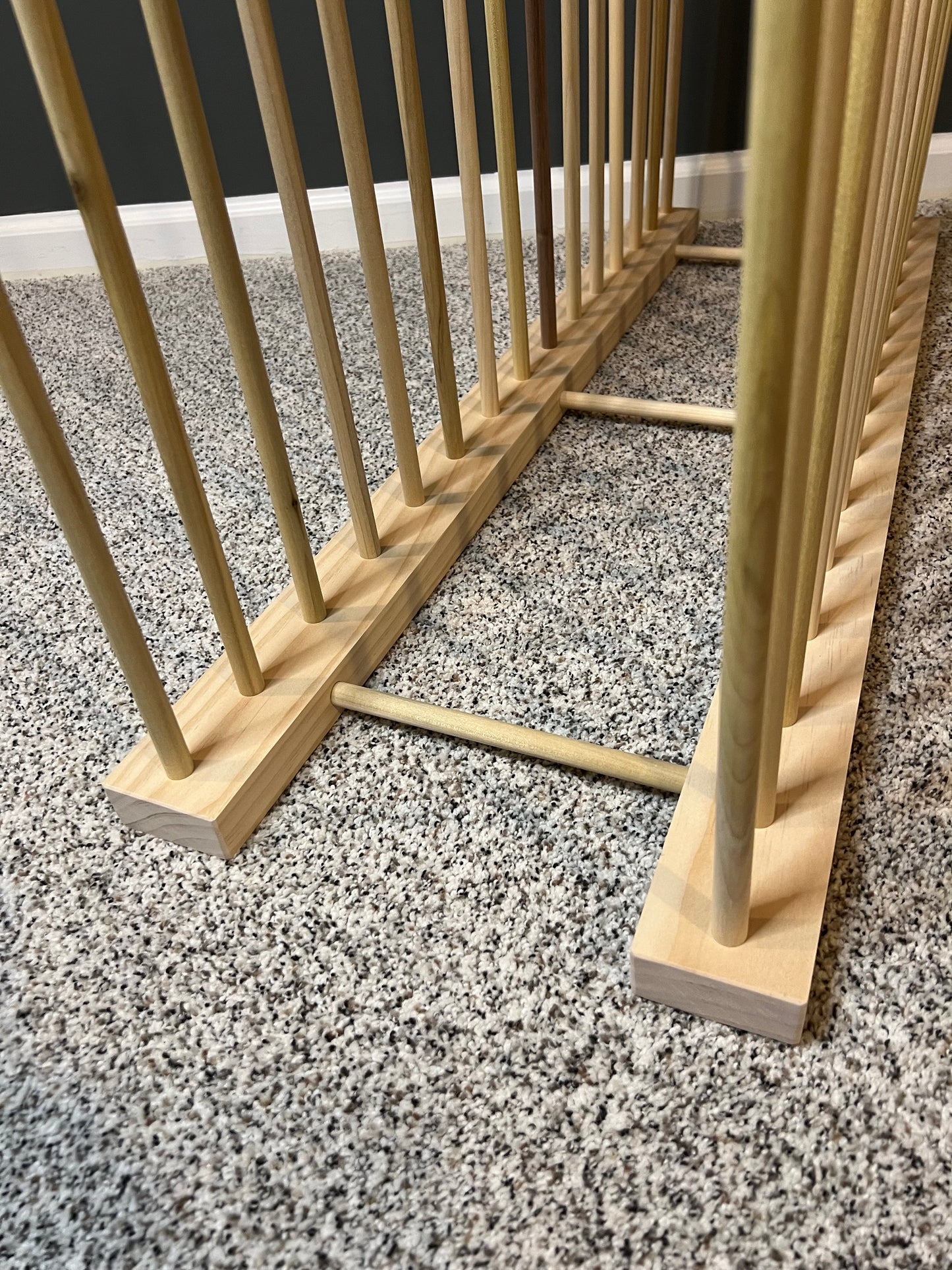 Art Storage Rack - 36" Long x 11" Wide with 24" Tall Dowels - For Framed Art, Picture Frame, Canvas Pictures, Paintings