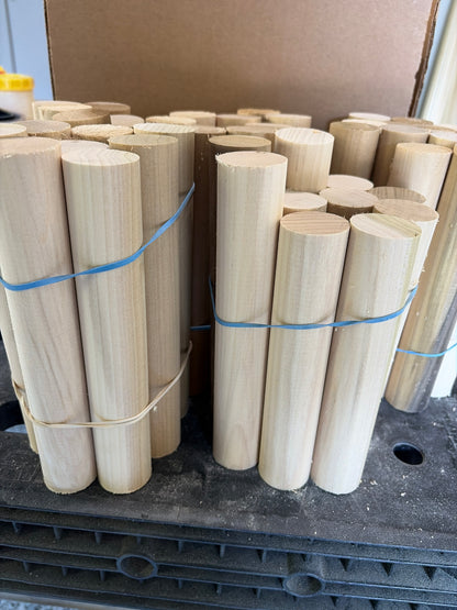 1.25” thick x approx 6.5 - 7.5” dowel remnants 40+ pieces