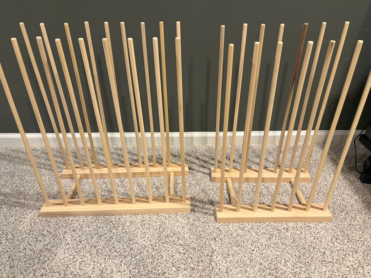 Ready Now - Lot of 2 - Art Storage Rack with 24” Tall Dowels - Optional Wheels