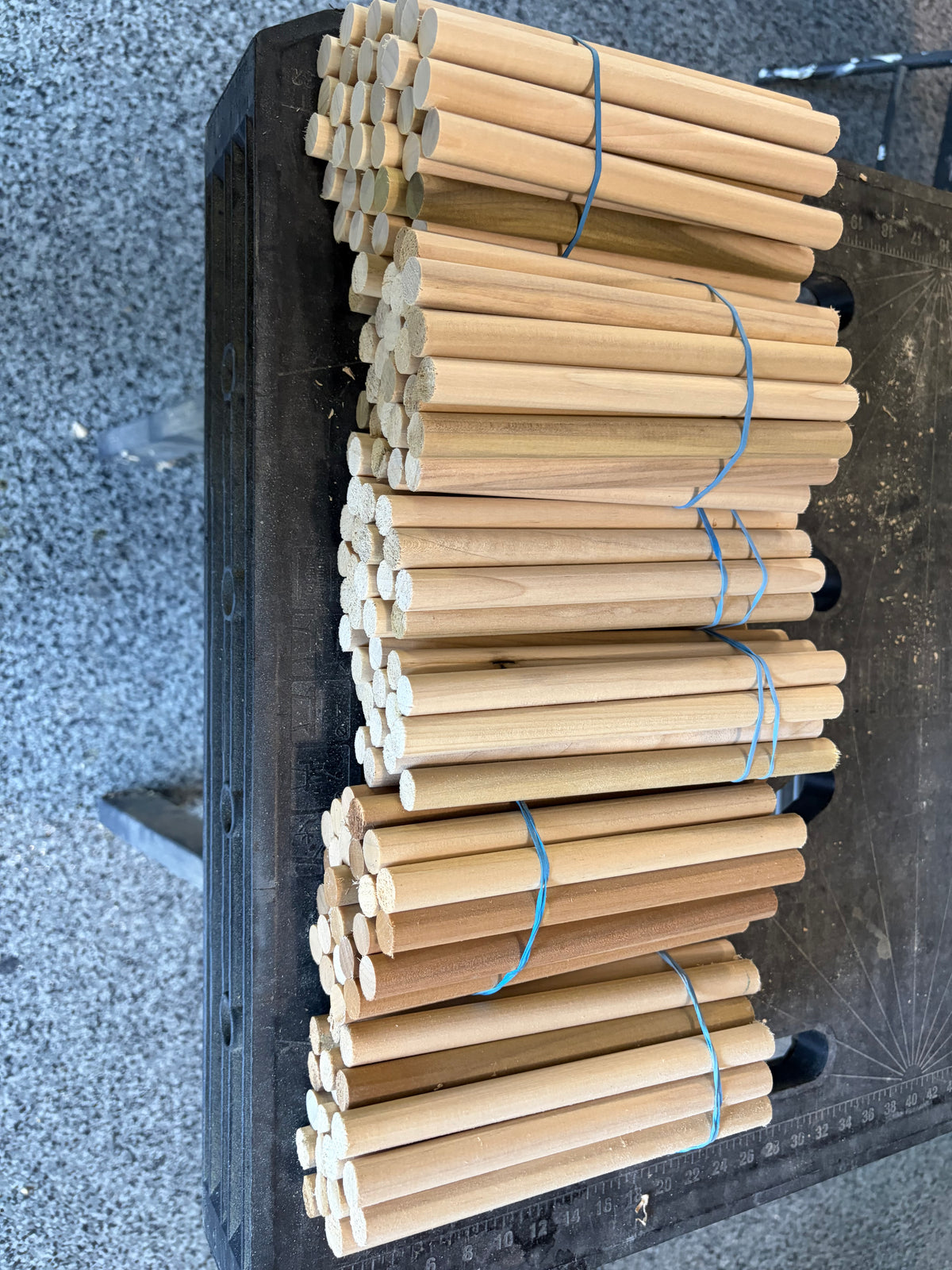 5/8” thick x approx 8” dowel remnants 100+ pieces