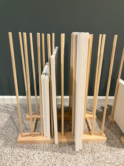 Ready Now - Lot of 2 - Art Storage Rack with 24” Tall Dowels - Optional Wheels