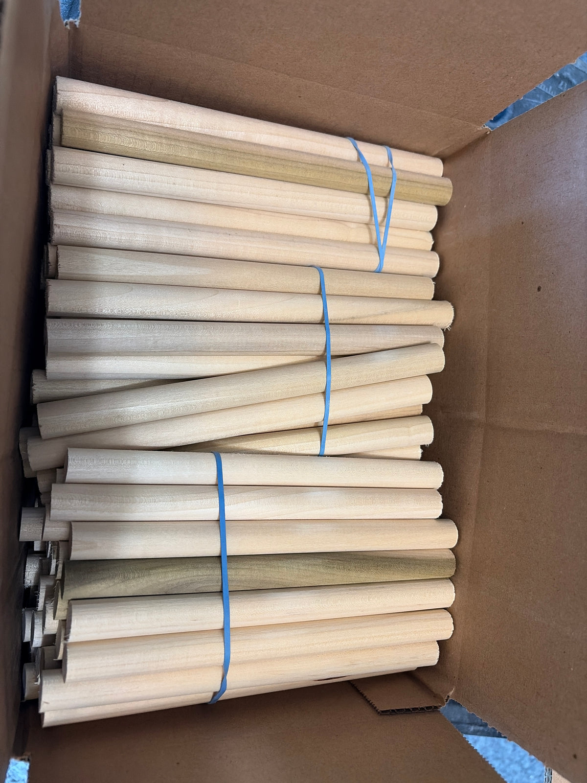 5/8” thick x approx 8” dowel remnants 100+ pieces