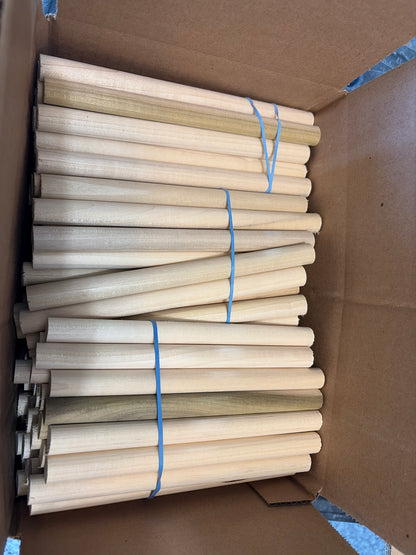 5/8” thick x approx 8” dowel remnants 100+ pieces