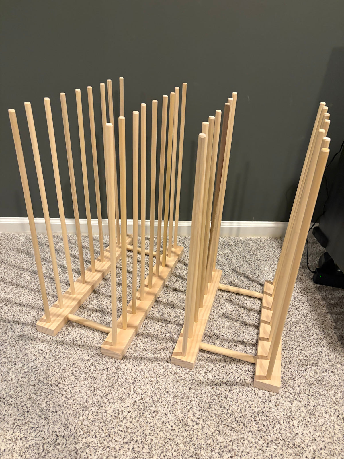 Ready Now - Lot of 2 - Art Storage Rack with 24” Tall Dowels - Optional Wheels