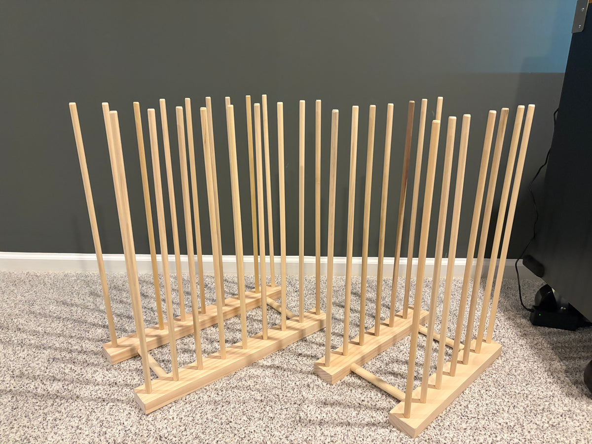 Ready Now - Lot of 2 - Art Storage Rack with 24” Tall Dowels - Optional Wheels