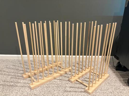 Ready Now - Lot of 2 - Art Storage Rack with 24” Tall Dowels - Optional Wheels