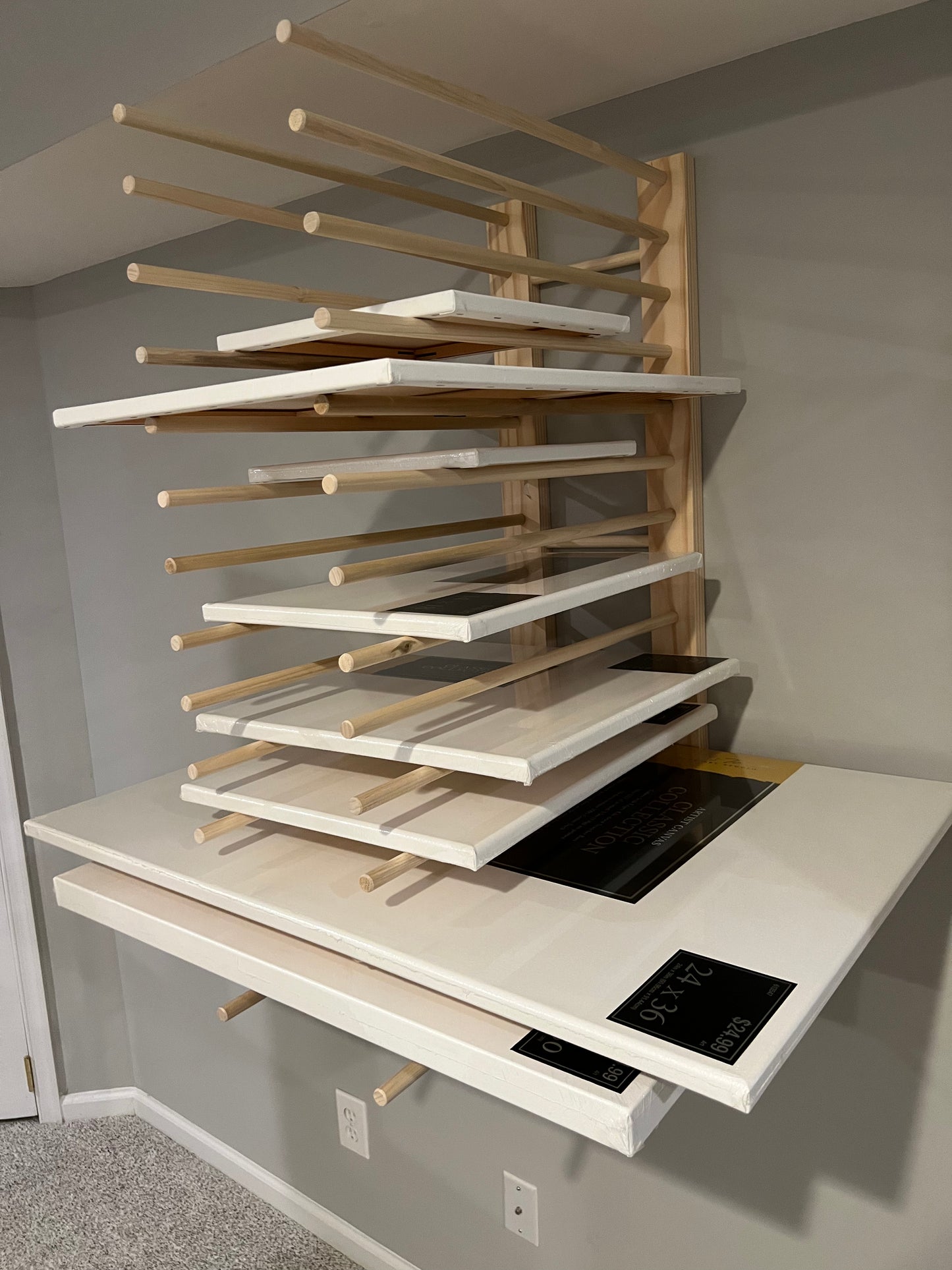 Heavier Duty Wall Mount Art Storage/Drying Rack