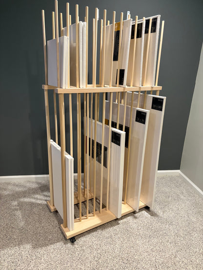Two Tier Art Storage Cart with Swivel Caster Wheels - Several Size Options Available
