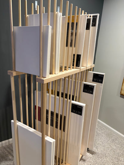 Two Tier Art Storage Cart with Swivel Caster Wheels - Several Size Options Available