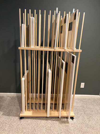 Two Tier Art Storage Cart with Swivel Caster Wheels - Several Size Options Available