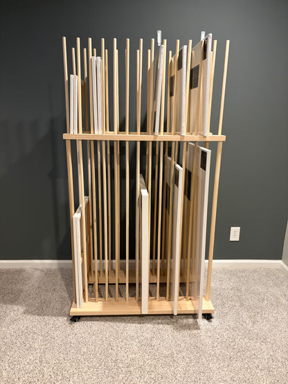 Two Tier Art Storage Cart with Swivel Caster Wheels - Several Size Options Available