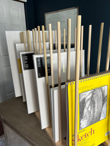 Custom Sized Art and Art Canvas Storage Rack - 24” - 40” Height Options - 16.5” - 46.5” Long Options