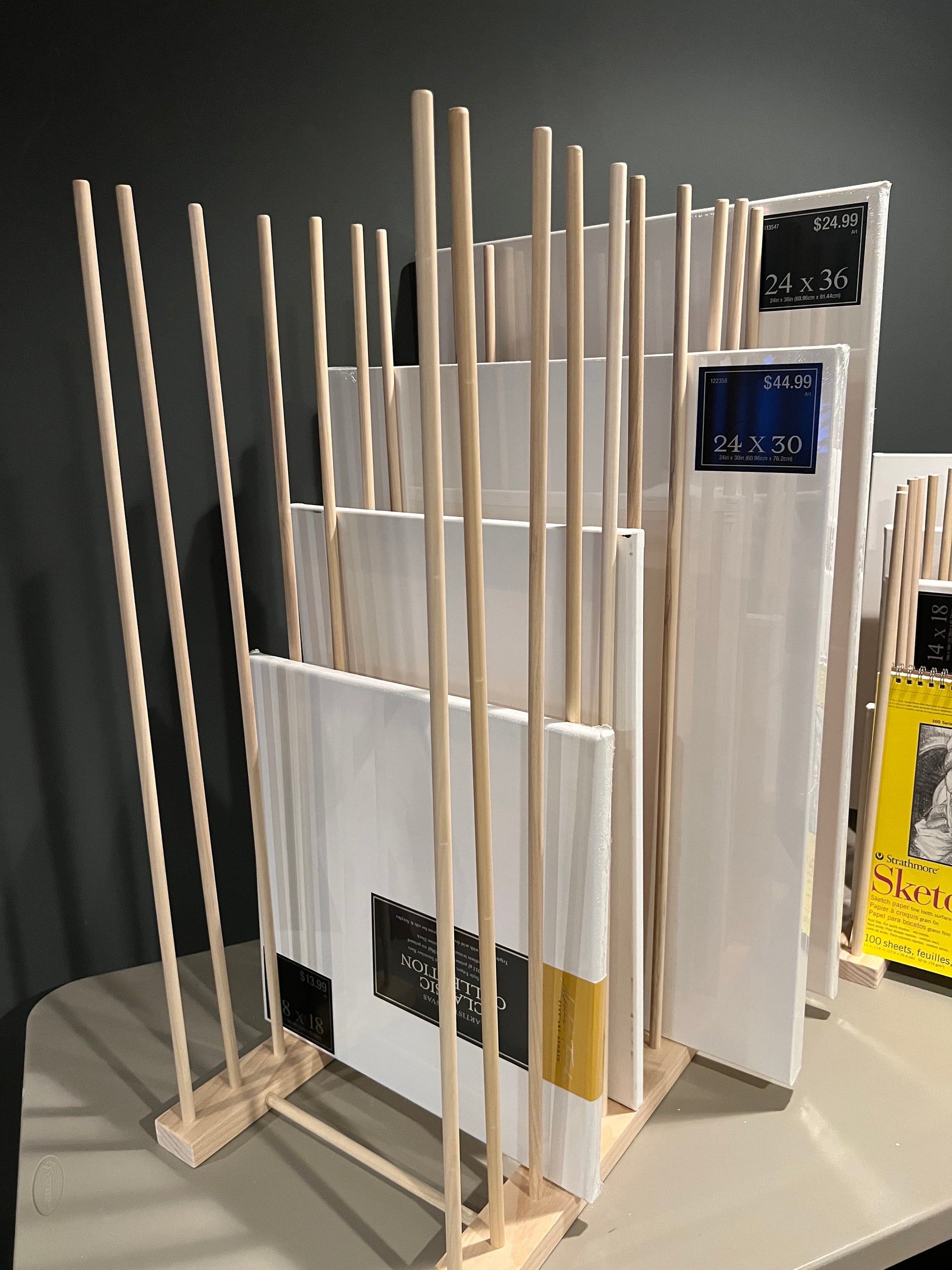Custom Sized Art and Art Canvas Storage Rack - 24” - 40” Height Options - 16.5” - 46.5” Long Options