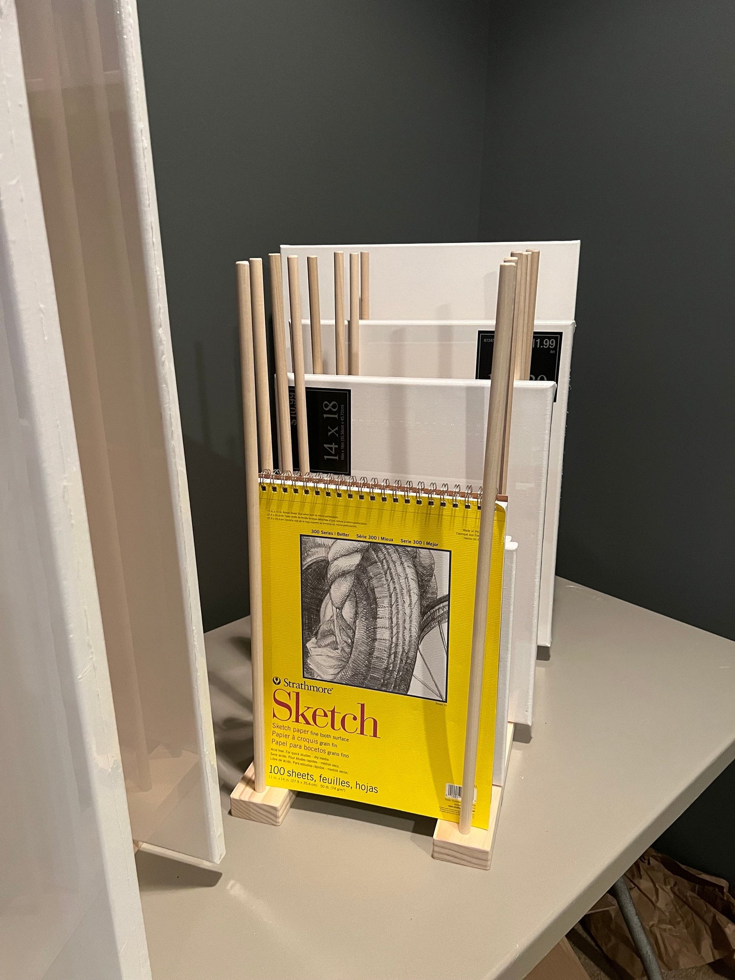 Custom Sized Art and Art Canvas Storage Rack - 24” - 40” Height Options - 16.5” - 46.5” Long Options