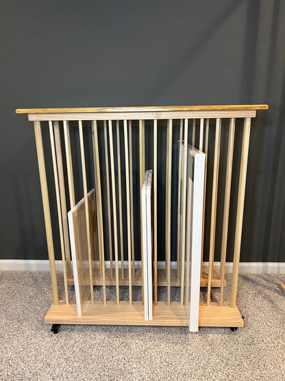 Enclosed Art Storage Rack / Art Storage Cart with Included Top Shelf