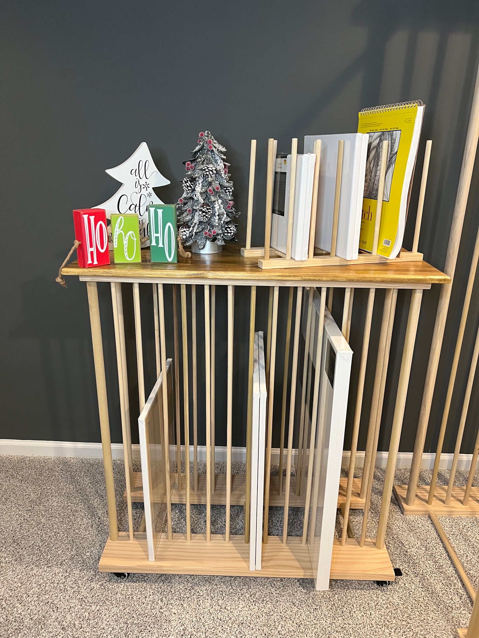 Enclosed Art Storage Rack / Art Storage Cart with Included Top Shelf
