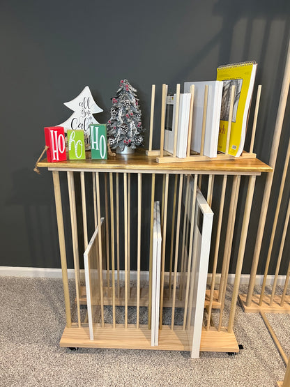 Enclosed Art Storage Rack / Art Storage Cart with Included Top Shelf