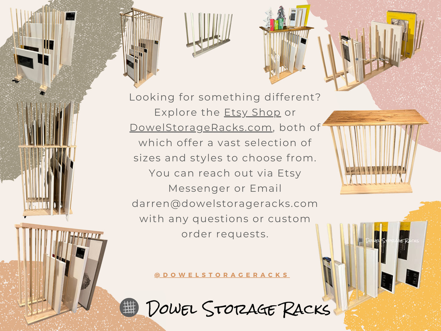 Enclosed Art Storage Rack / Art Storage Cart with Included Top Shelf