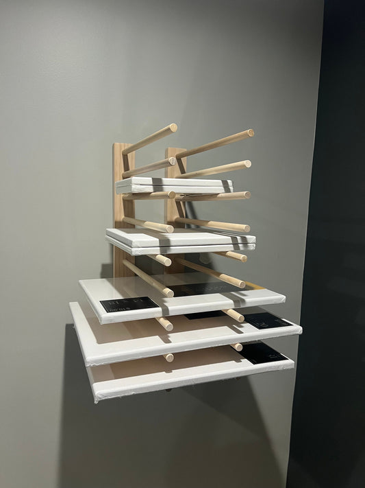 Heavier Duty Wall Mount Art Storage/Drying Rack - 24” long version with multiple height options - Pictured with 18” Tall Dowels