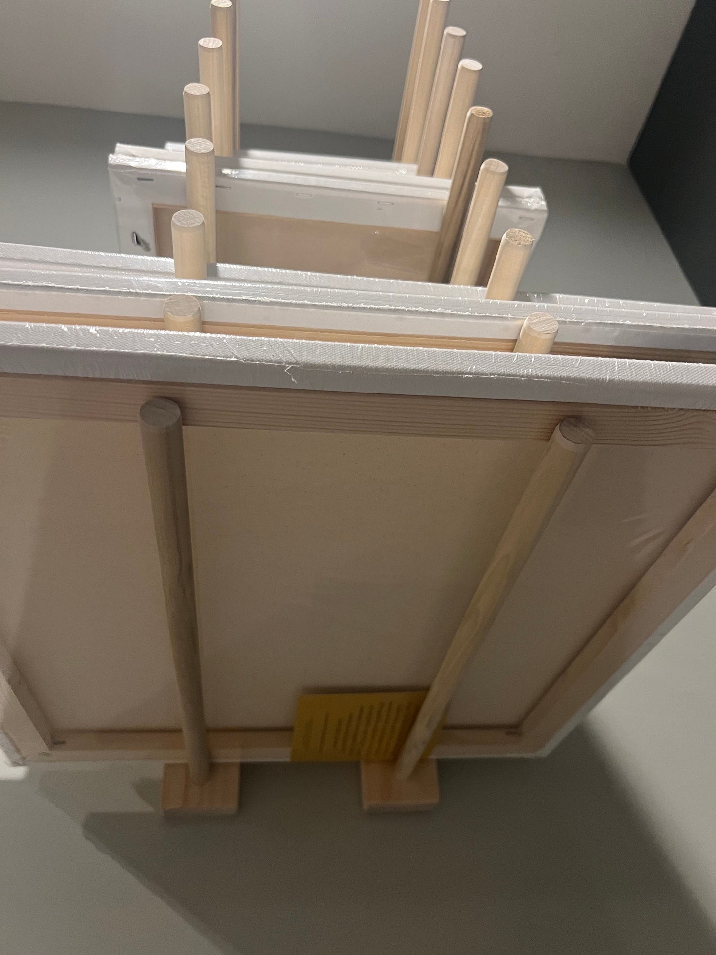 Heavier Duty Wall Mount Art Storage/Drying Rack - 24” long version with multiple height options - Pictured with 18” Tall Dowels