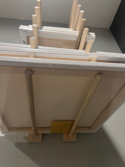 Heavier Duty Wall Mount Art Storage/Drying Rack - 24” long version with multiple height options - Pictured with 18” Tall Dowels