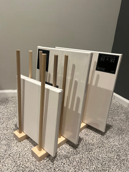 Heavier Duty Wall Mount Art Storage/Drying Rack - 24” long version with multiple height options - Pictured with 18” Tall Dowels